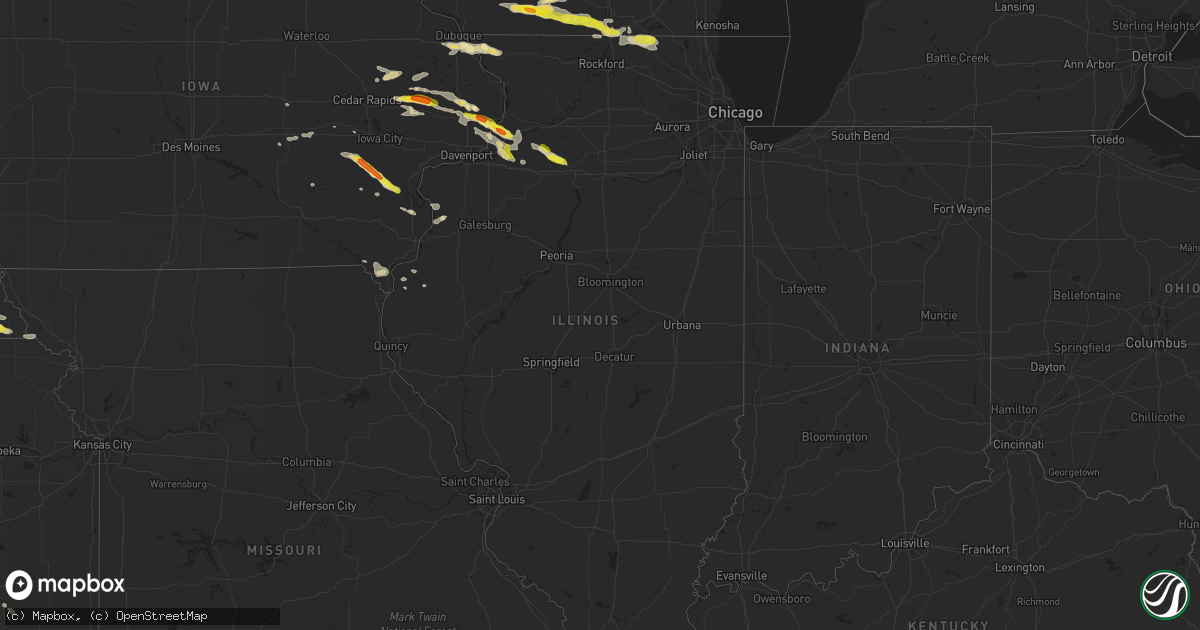 Hail map in Illinois on August 10, 2017