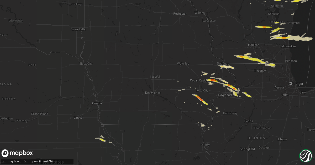 Hail map in Iowa on August 10, 2017