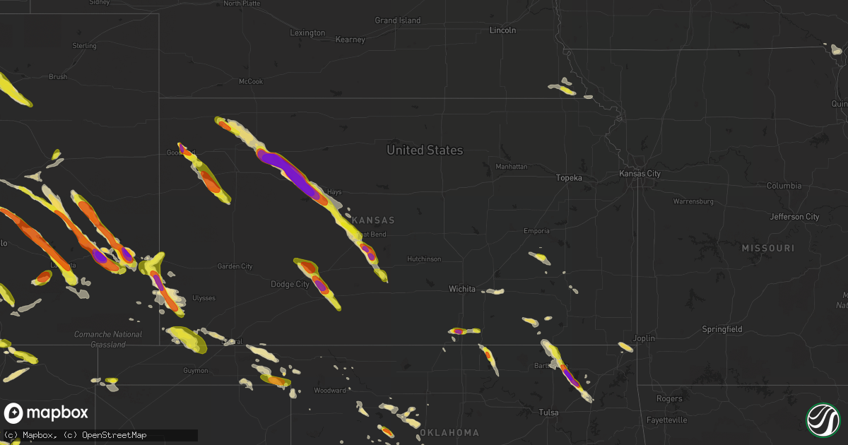 Hail map in Kansas on August 10, 2017