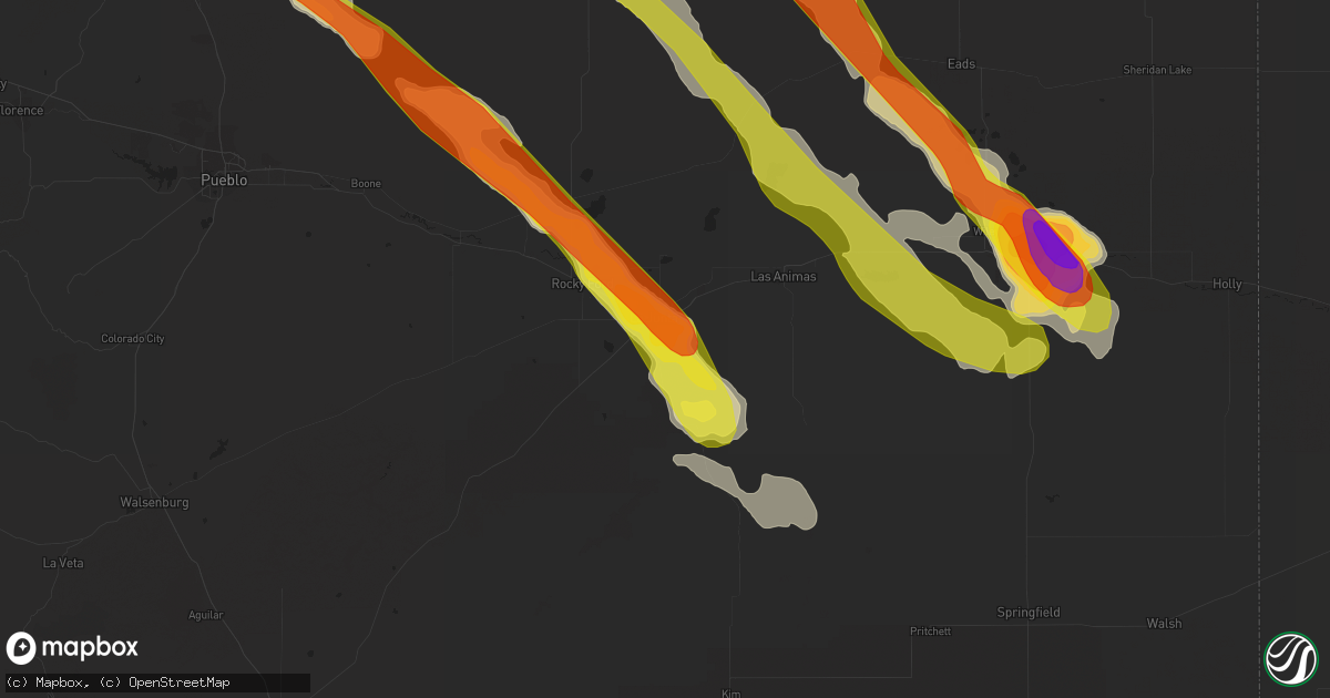 Hail map in La Junta, CO on August 10, 2017