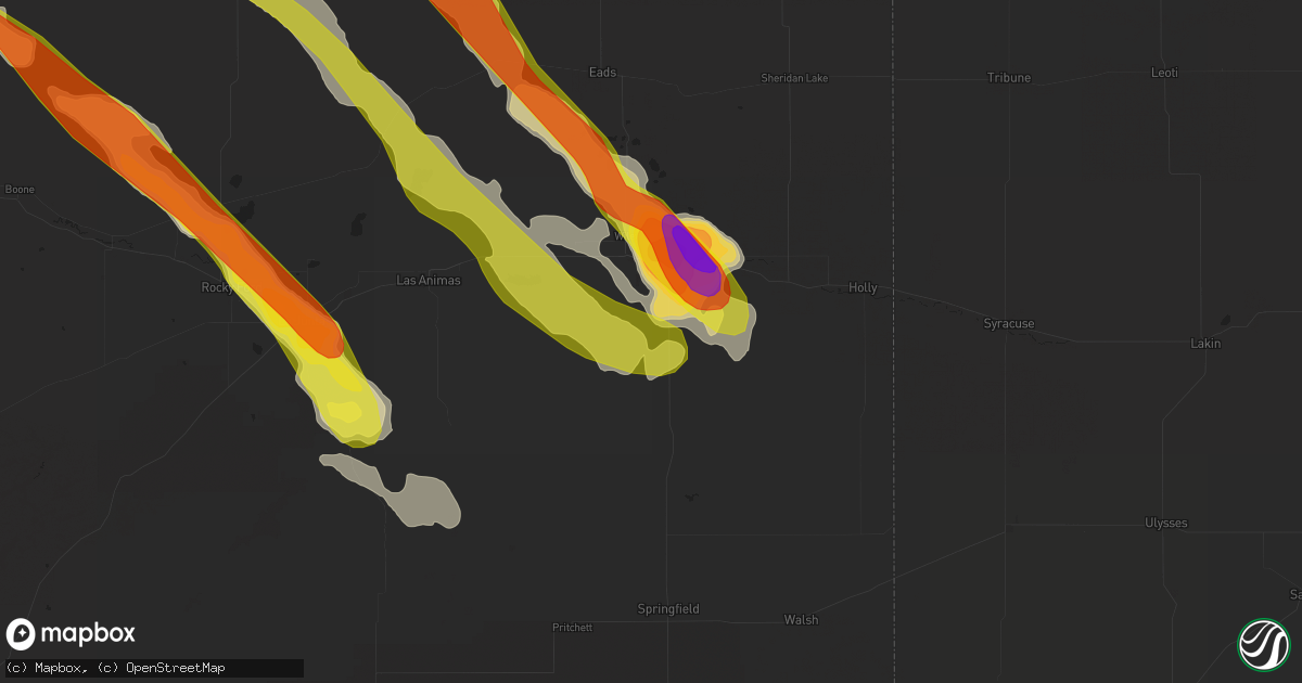 Hail map in Lamar, CO on August 10, 2017