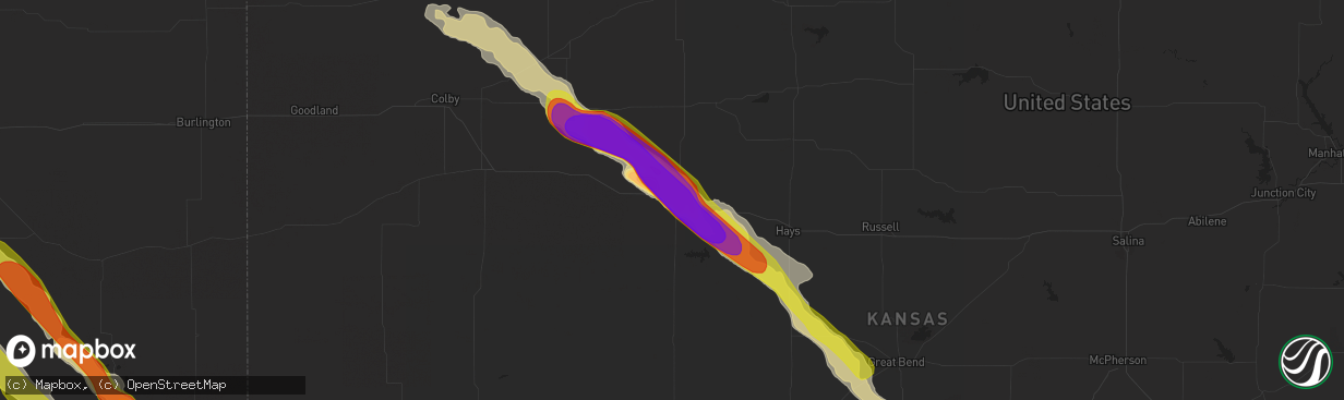 Hail map in Wakeeney, KS on August 10, 2017