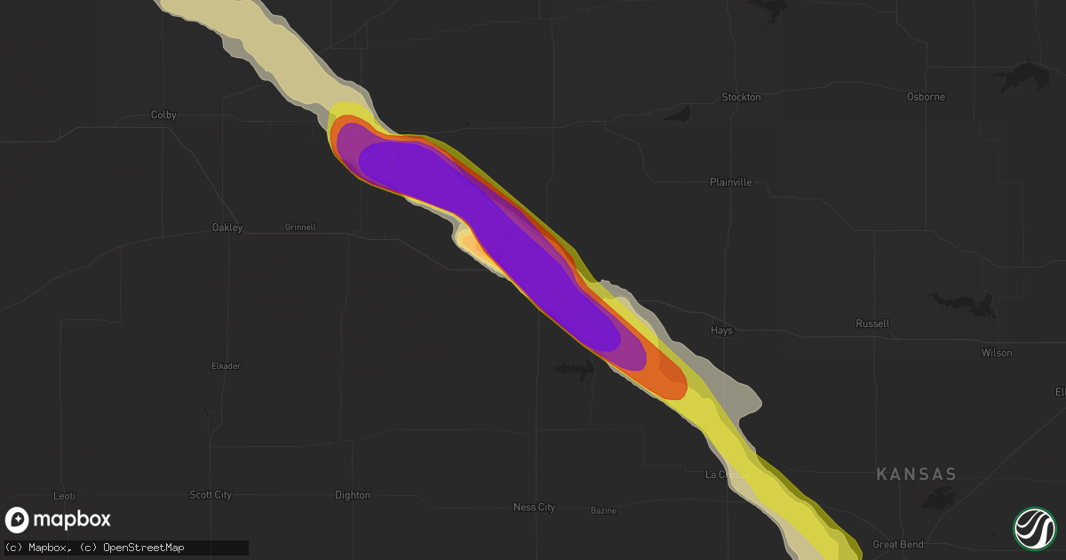Hail map in Wakeeney, KS on August 10, 2017