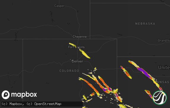 Hail map preview on 08-10-2017