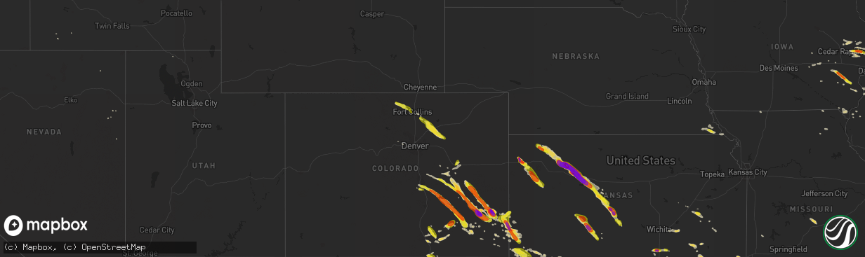 Hail map on August 10, 2017