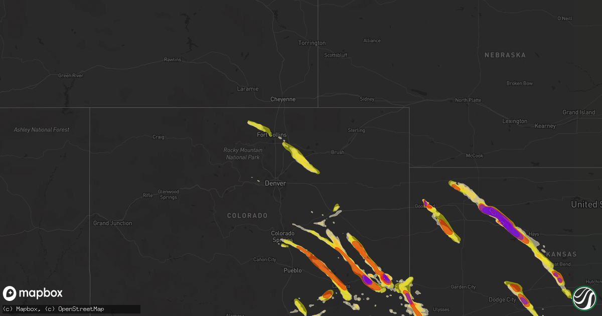 Hail map on August 10, 2017