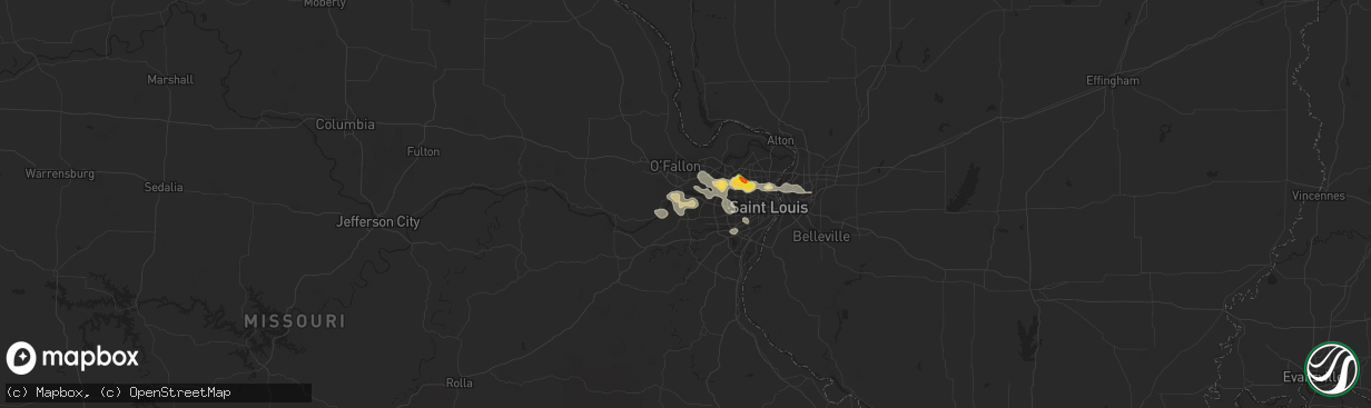 Hail map in Chesterfield, MO on August 10, 2018