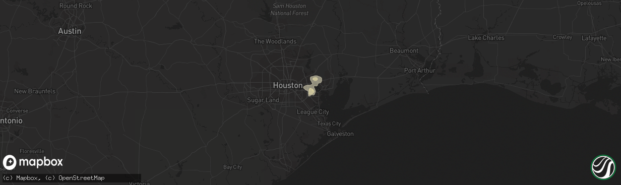 Hail map in Deer Park, TX on August 10, 2018