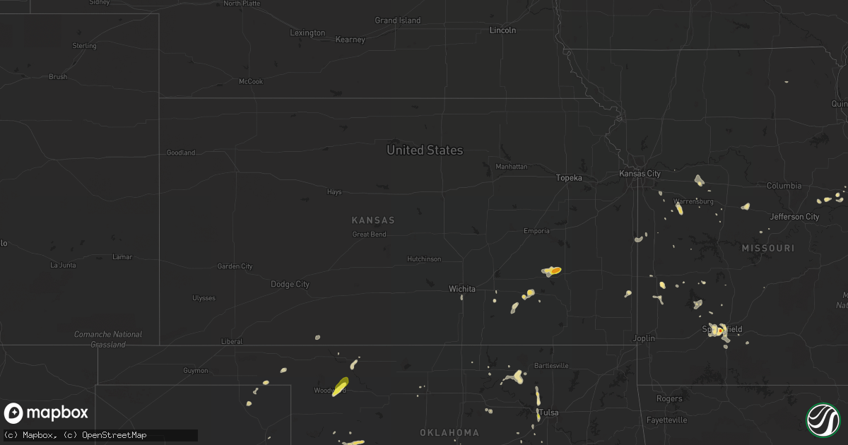 Hail map in Kansas on August 10, 2018
