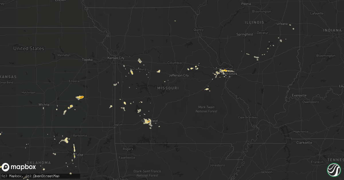 Hail map in Missouri on August 10, 2018