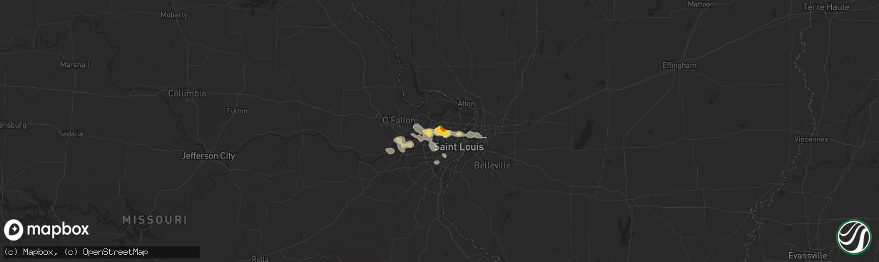 Hail map in Saint Ann, MO on August 10, 2018