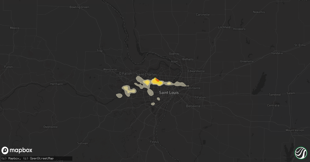 Hail map in Saint Ann, MO on August 10, 2018