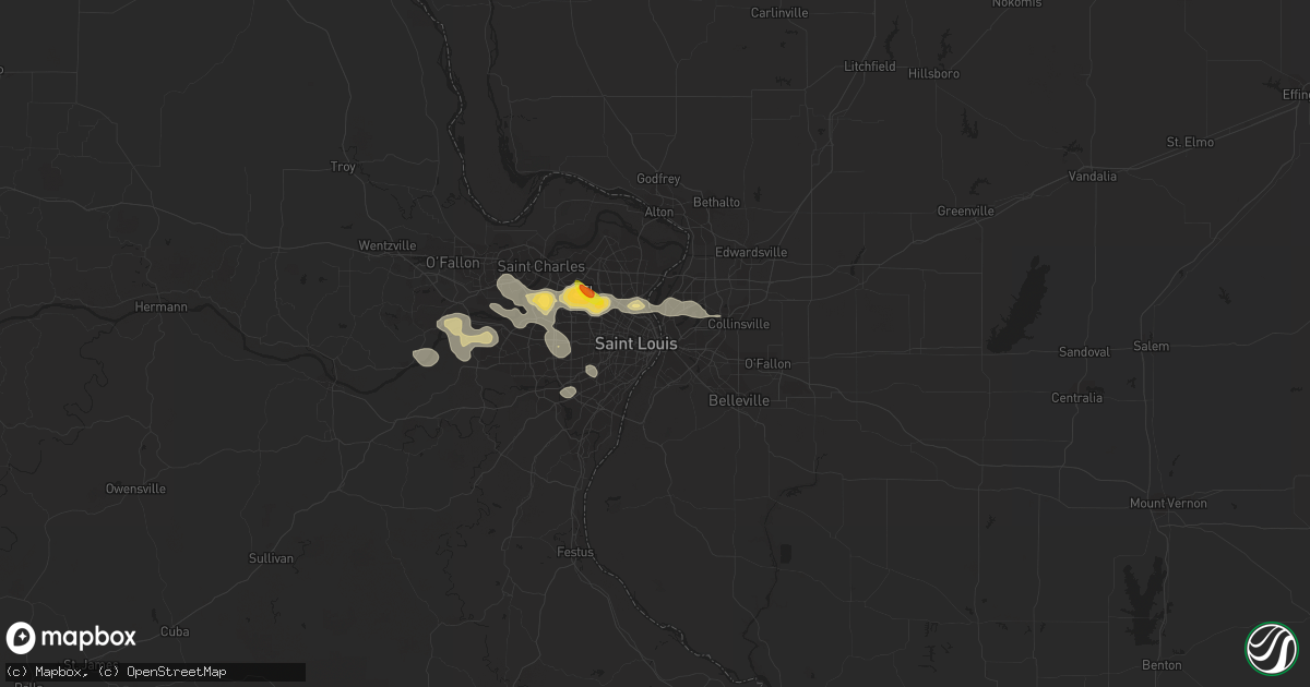 Hail map in Saint Louis, MO on August 10, 2018