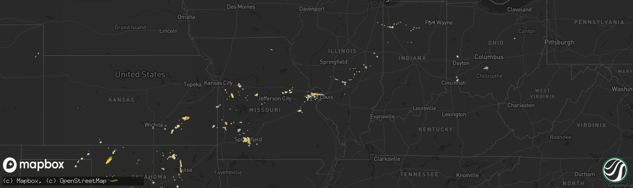 Hail map on August 10, 2018