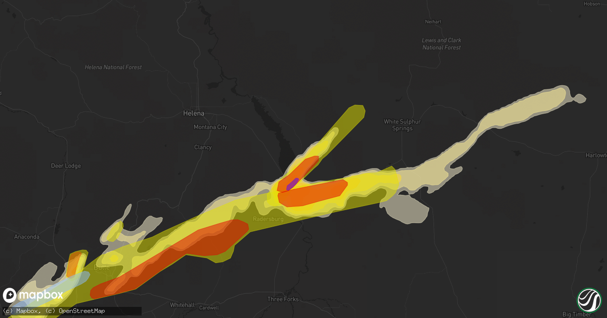 Hail map in Townsend, MT on August 10, 2019