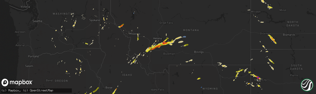 Hail map on August 10, 2019