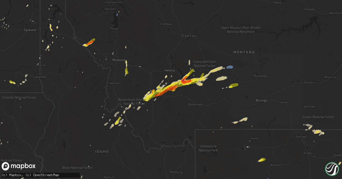 Hail map on August 10, 2019