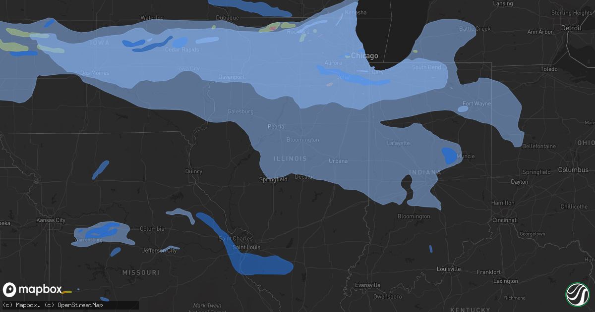 Hail map in Illinois on August 10, 2020