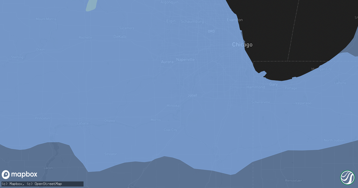 Hail map in Joliet, IL on August 10, 2020