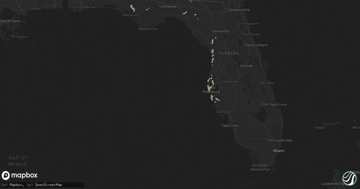 Hail map in Florida on August 10, 2021