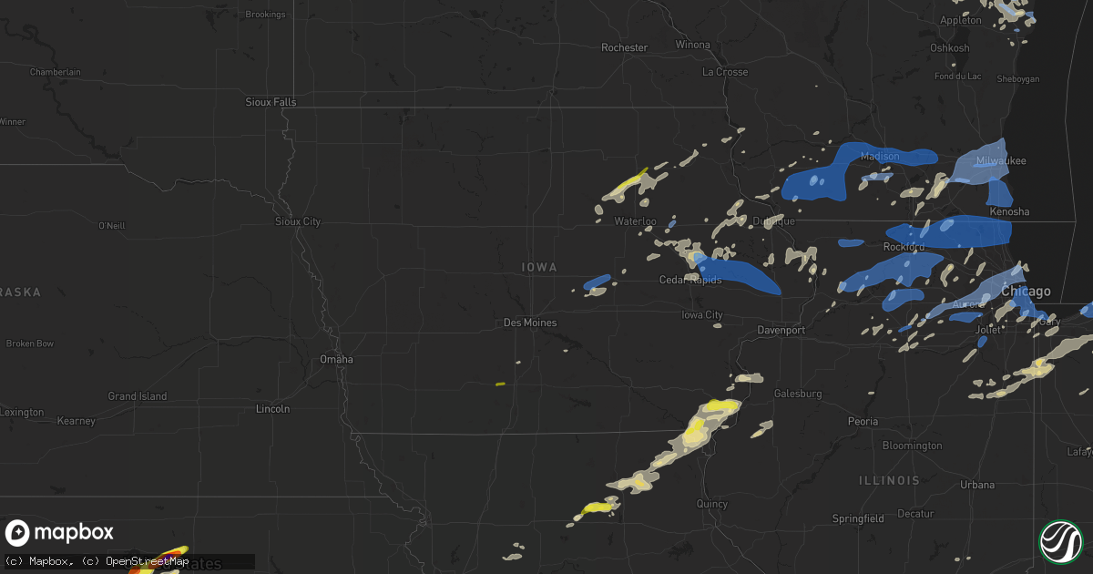 Hail map in Iowa on August 10, 2021