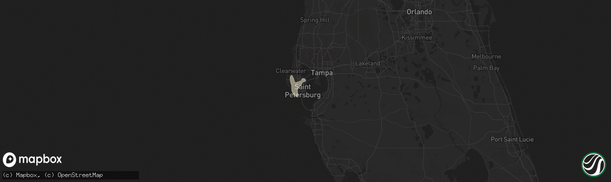 Hail map in Saint Petersburg, FL on August 10, 2021