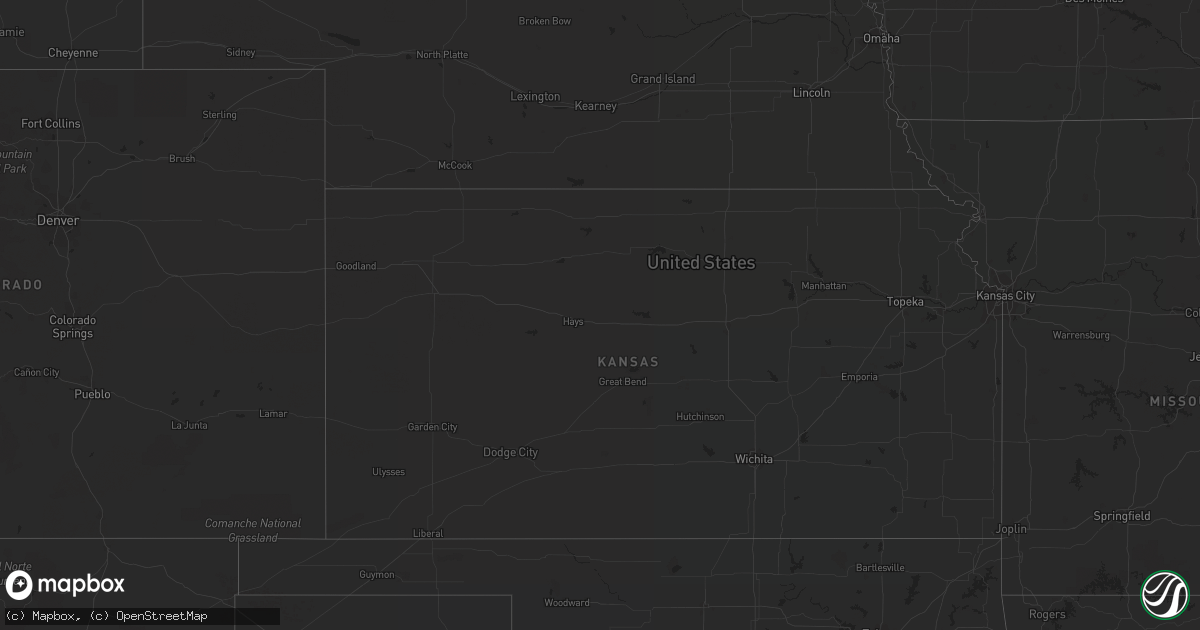 Hail map in Washington on August 10, 2022