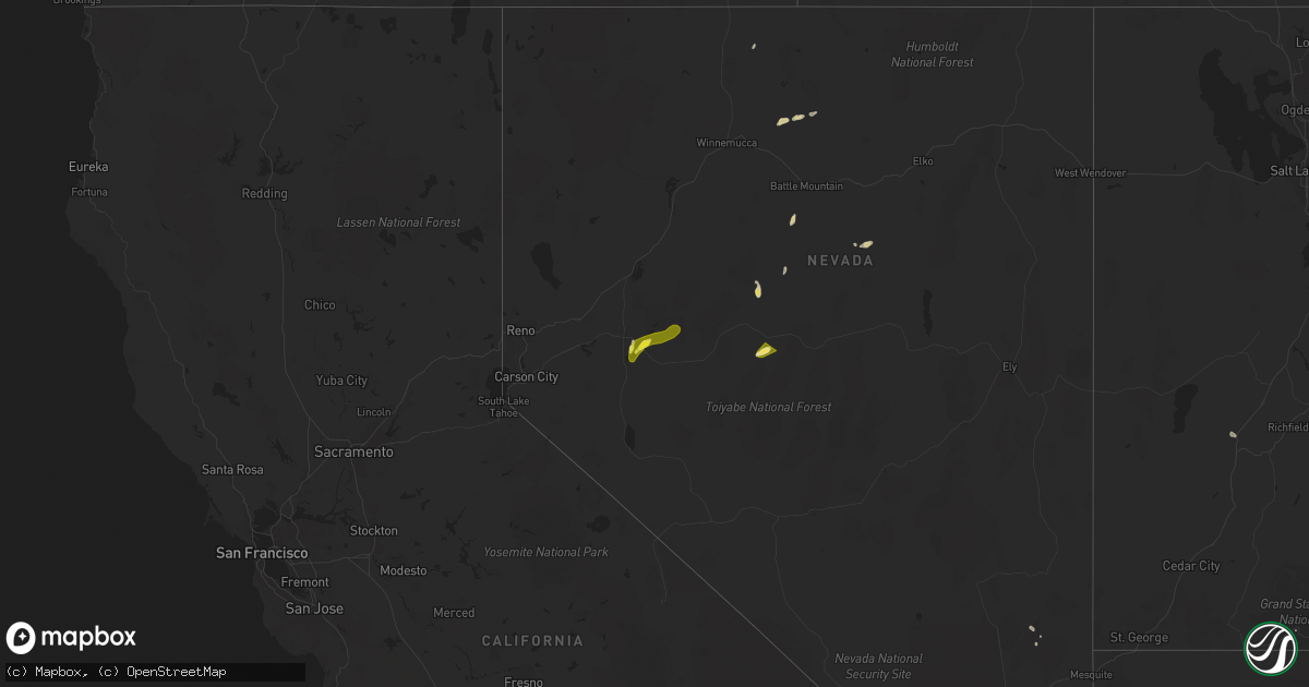 Hail map on August 10, 2022