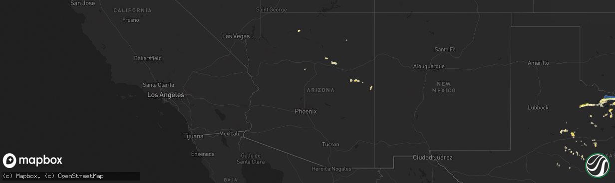 Hail map in Arizona on August 10, 2023