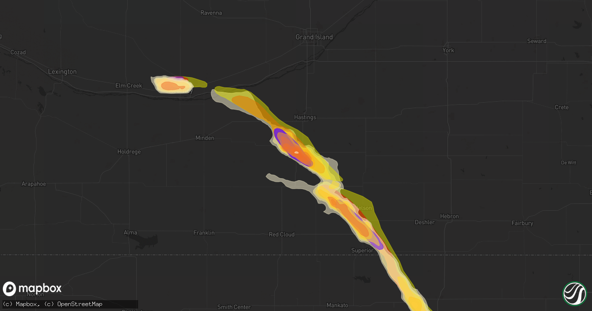 Hail map in Ayr, NE on August 10, 2023
