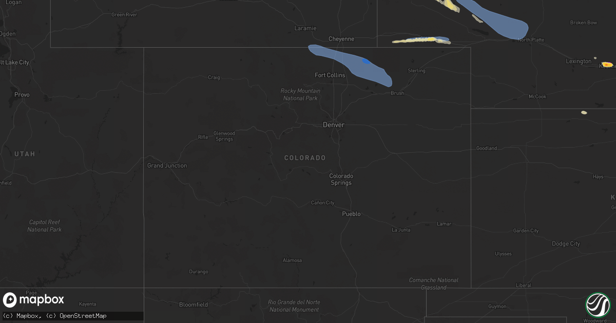 Hail map in Colorado on August 10, 2023
