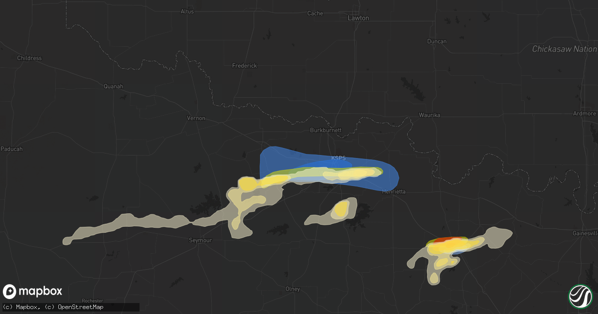 Hail map in Iowa Park, TX on August 10, 2023