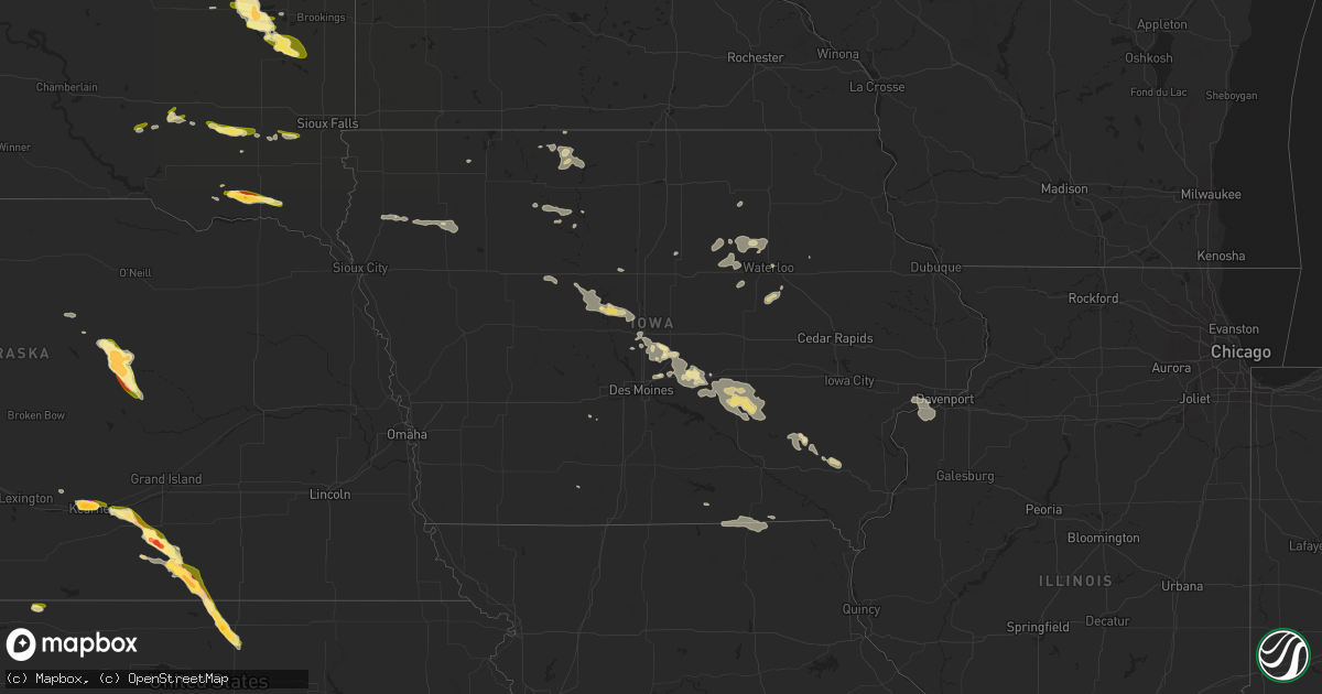 Hail map in Iowa on August 10, 2023