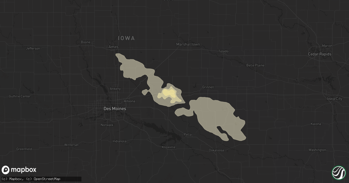 Hail map in Newton, IA on August 10, 2023