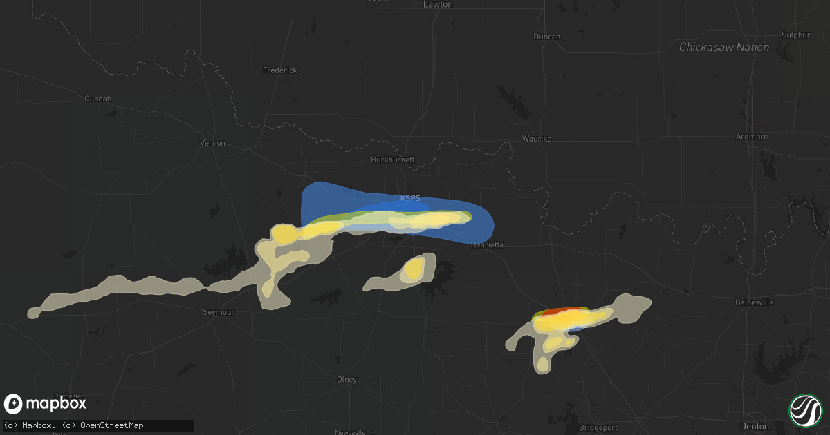 Hail map in Wichita Falls, TX on August 10, 2023