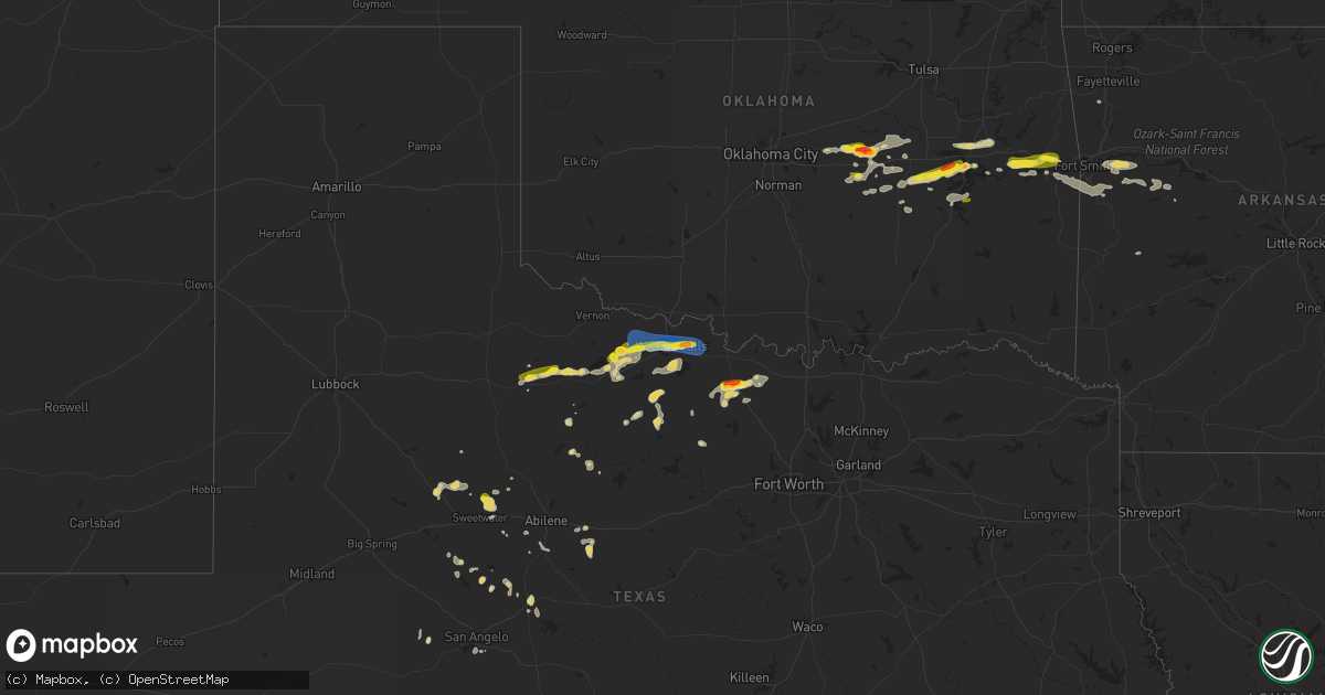 Hail map on August 10, 2023
