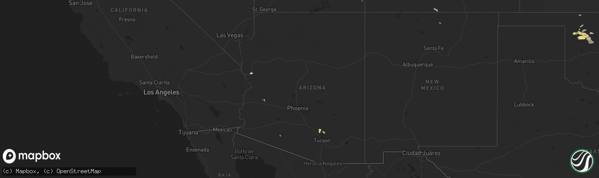 Hail map in Arizona on August 10, 2024