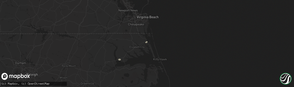 Hail map in Barco, NC on August 10, 2024