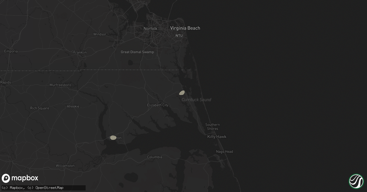 Hail map in Barco, NC on August 10, 2024