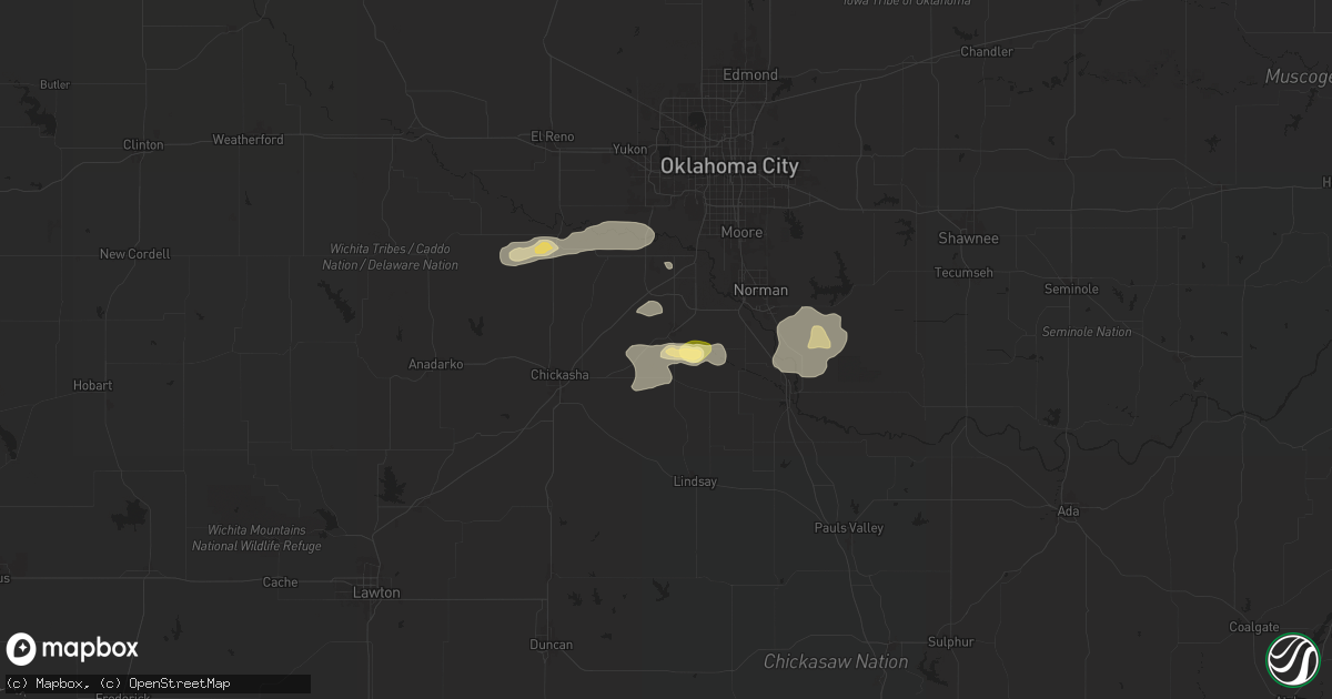 Hail map in Blanchard, OK on August 10, 2024