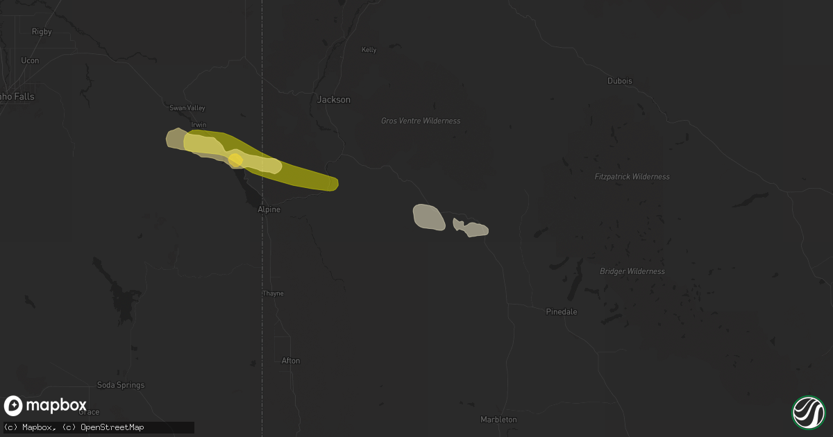 Hail map in Bondurant, WY on August 10, 2024