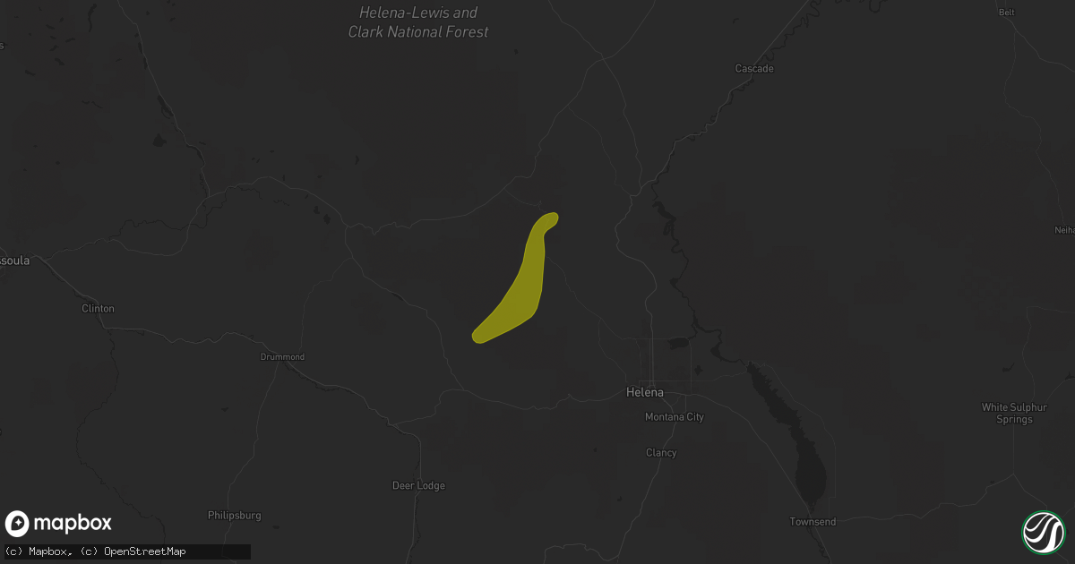 Hail map in Canyon Creek, MT on August 10, 2024