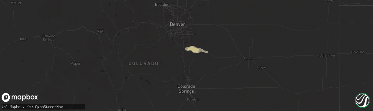 Hail map in Castle Rock, CO on August 10, 2024