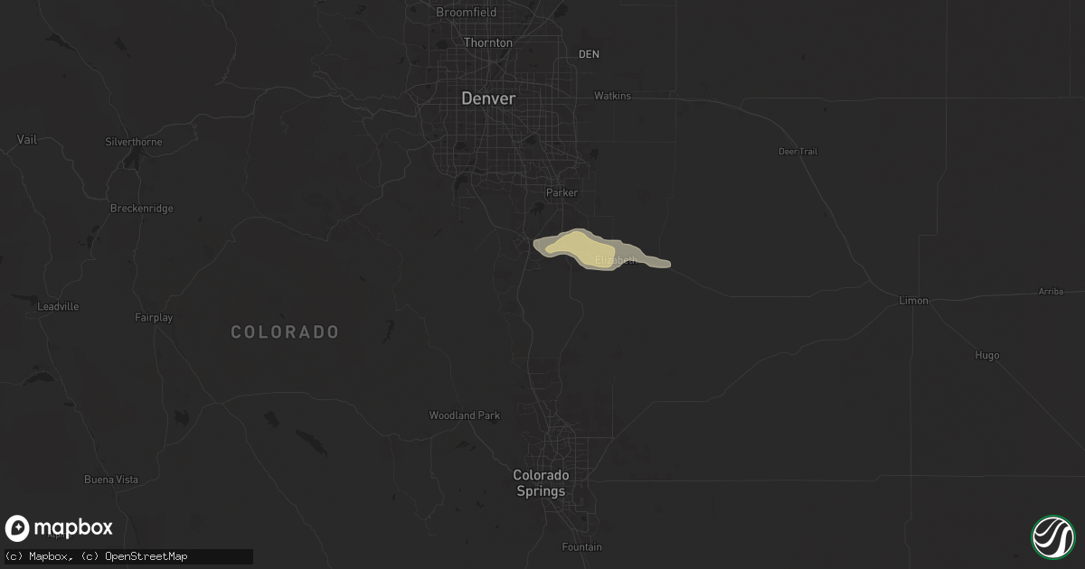 Hail map in Castle Rock, CO on August 10, 2024