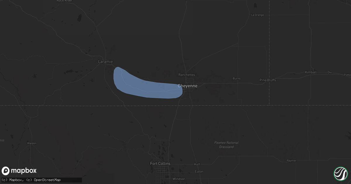 Hail map in Cheyenne, WY on August 10, 2024