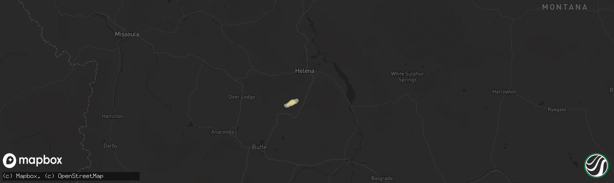 Hail map in Clancy, MT on August 10, 2024