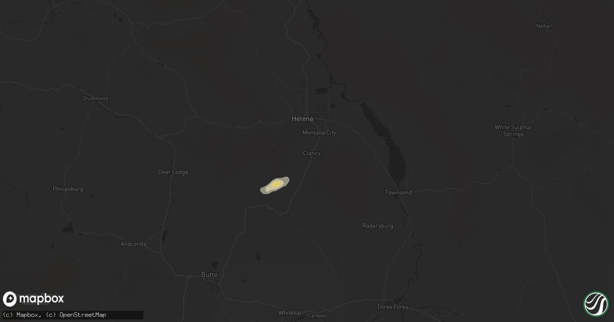 Hail map in Clancy, MT on August 10, 2024
