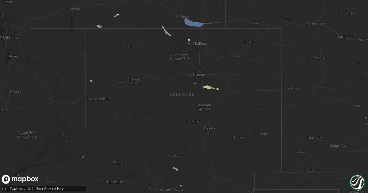 Hail map in Colorado on August 10, 2024
