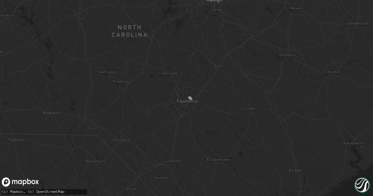 Hail map in Fayetteville, NC on August 10, 2024