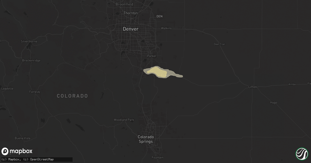 Hail map in Franktown, CO on August 10, 2024